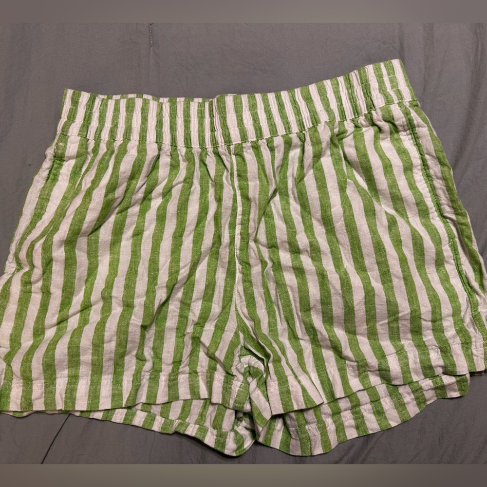 Old Navy Green and White Striped Shorts
